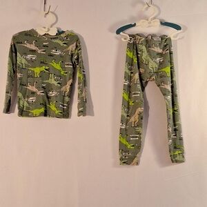 GUC Cozy Gap Kids Boy Dino PJ Pajama Size 5 Green Organic Cotton